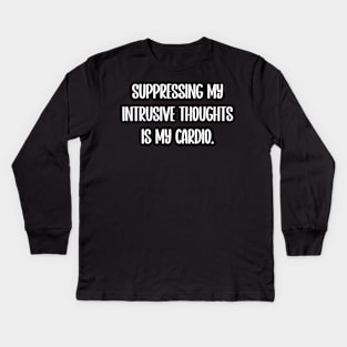 Suppressing my inner thoughts Kids Long Sleeve T-Shirt